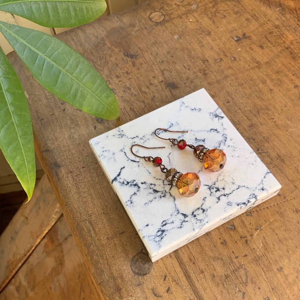 Dangly Orange Earrings